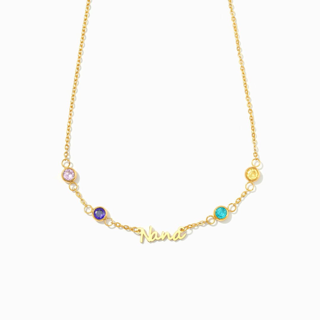 We Changed Your Name 1-8 Birthstones Nana Necklace