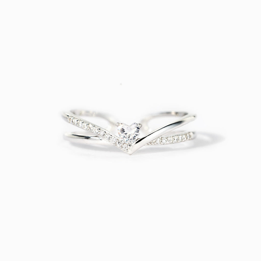 Always Be Home V Heart Ring