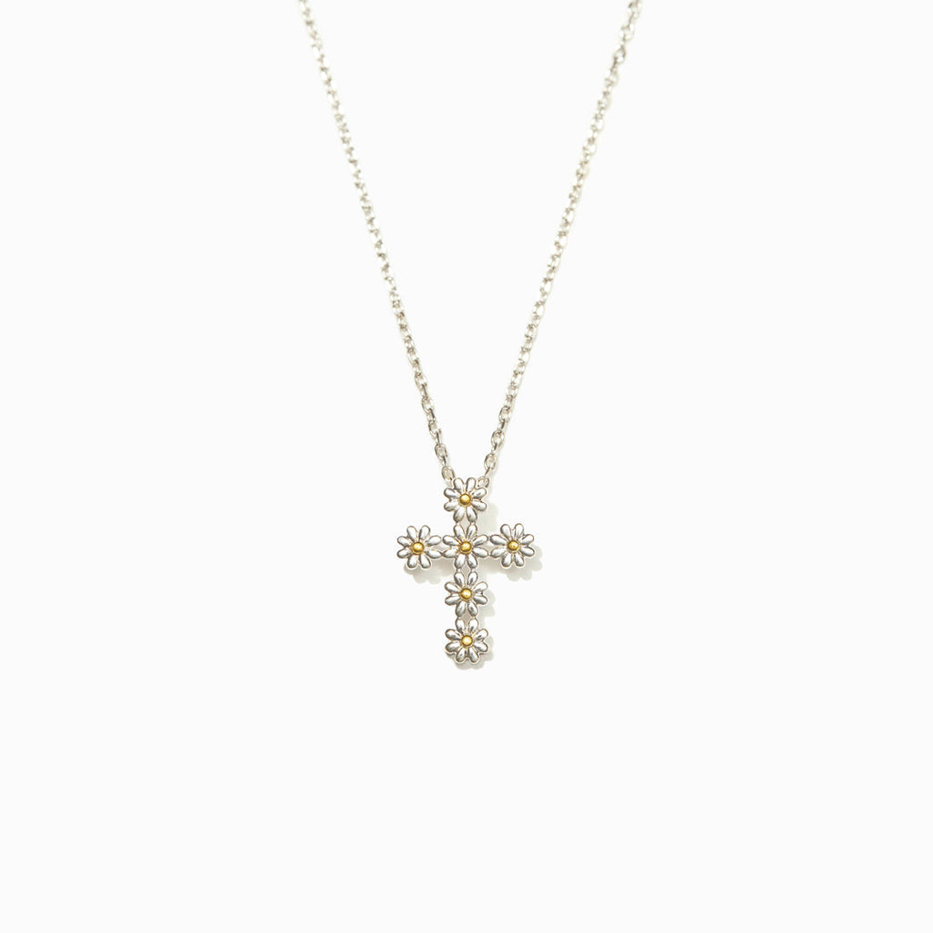 Mom You Are A Blessing Daisy Cross Necklace