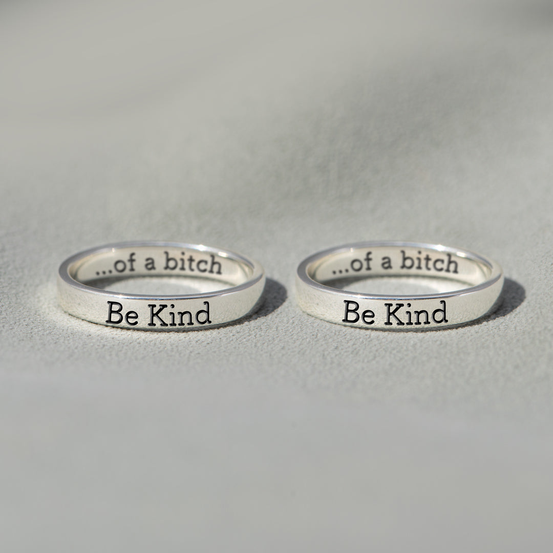 Be Kind Matching Mantra Ring
