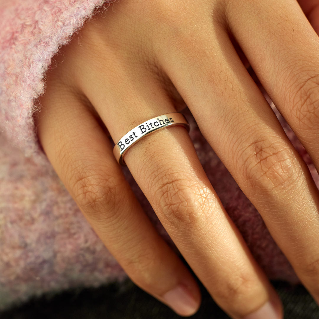 Best Bitches Matching Mantra Ring
