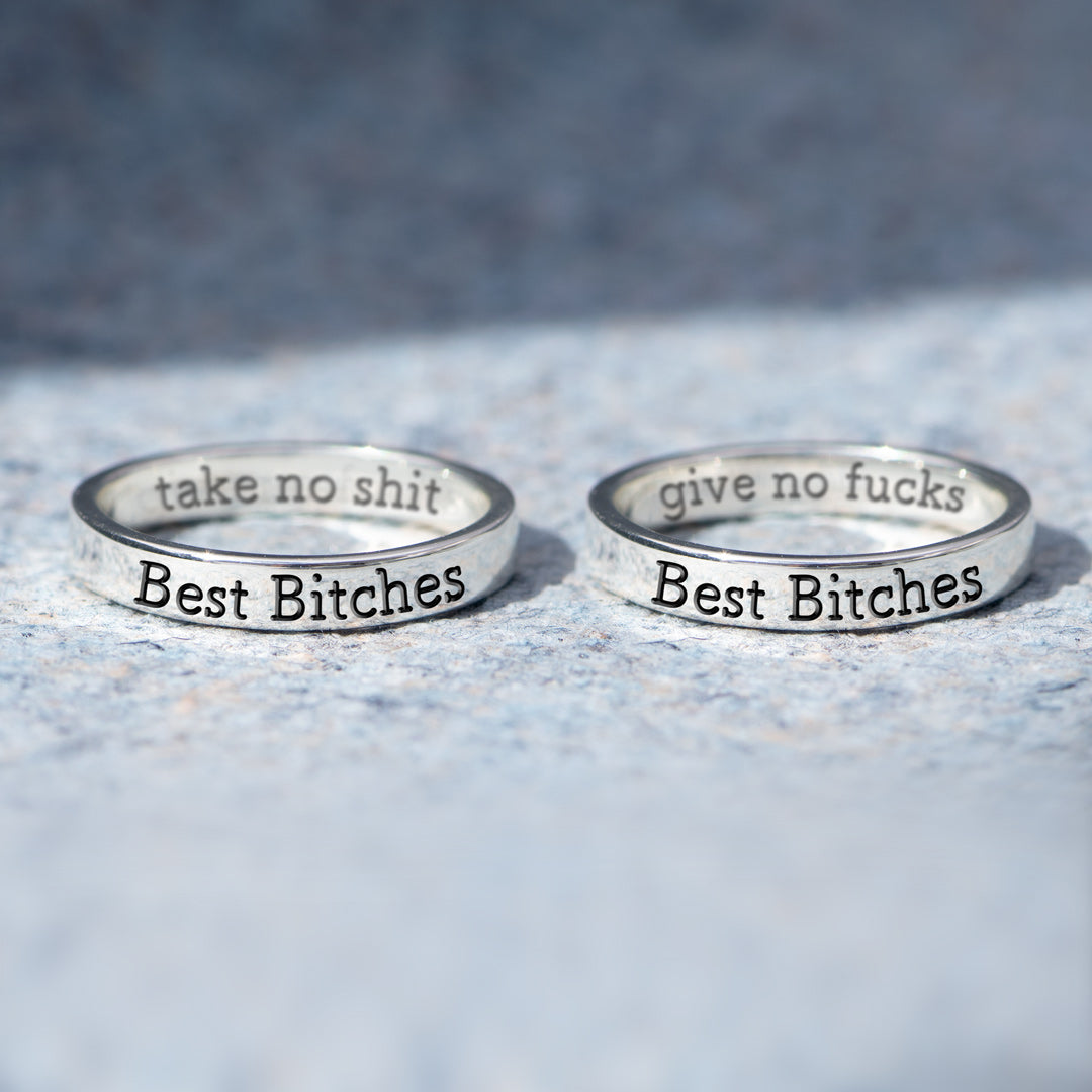 Best Bitches Matching Mantra Ring