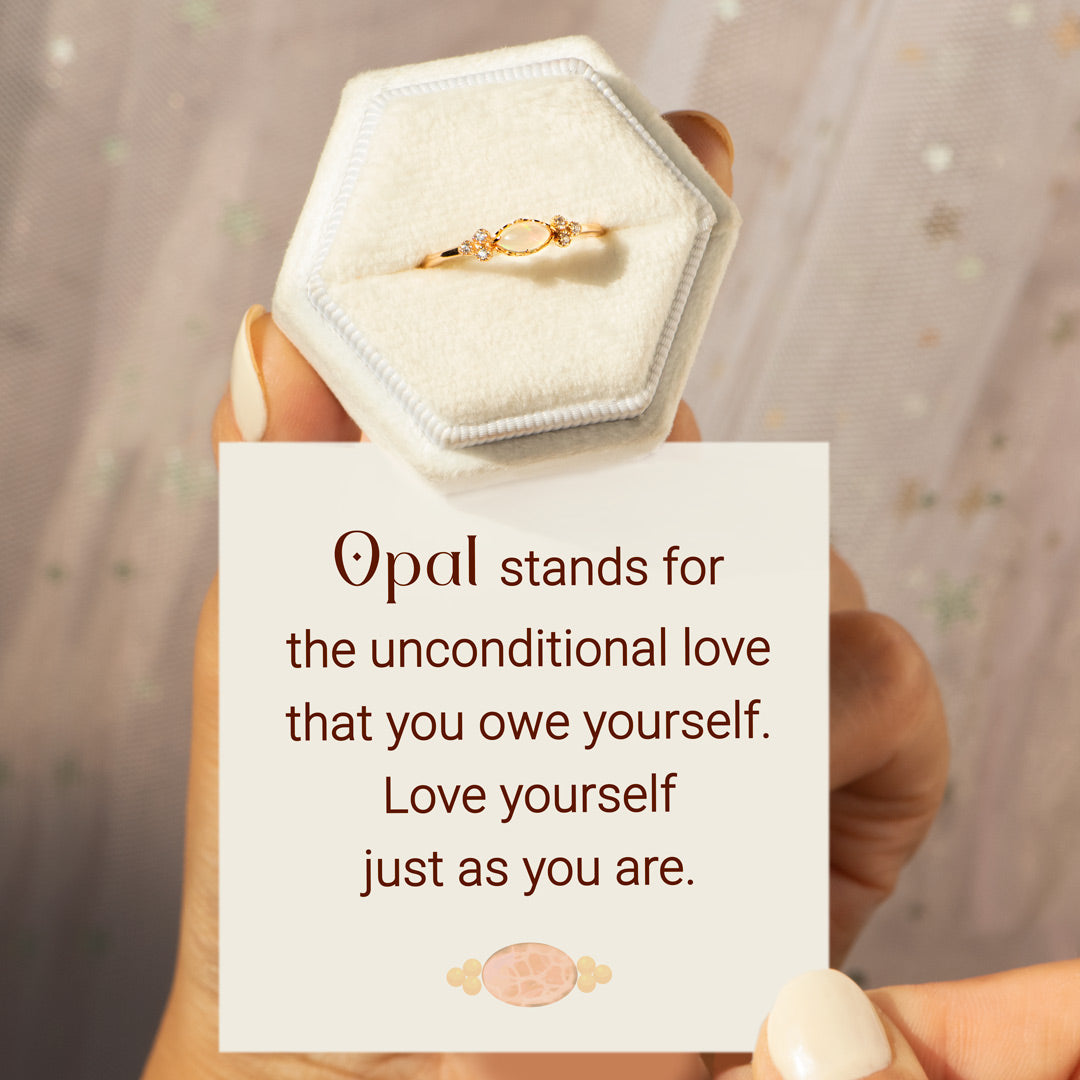 Love Yourself Oval Cut Opal Ring
