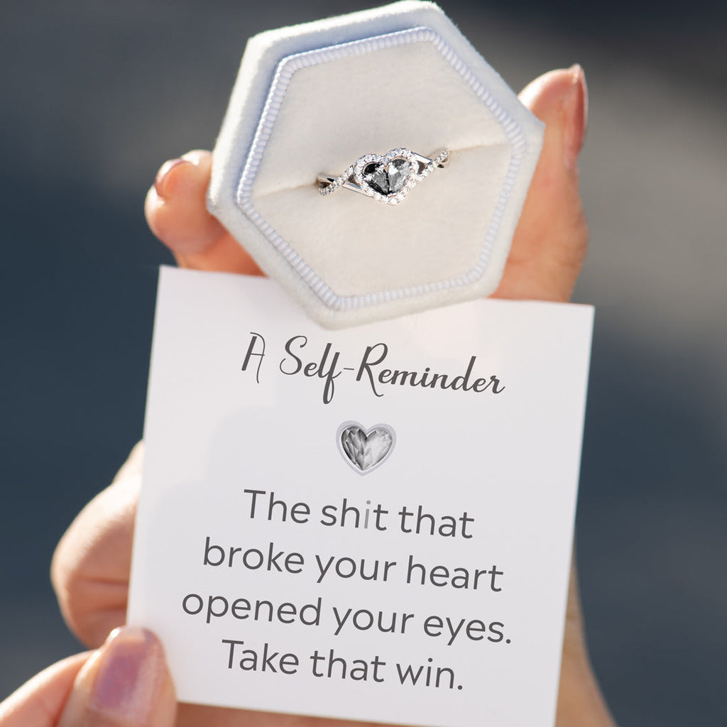 Take That Win Dual Teardrop Heart Ring