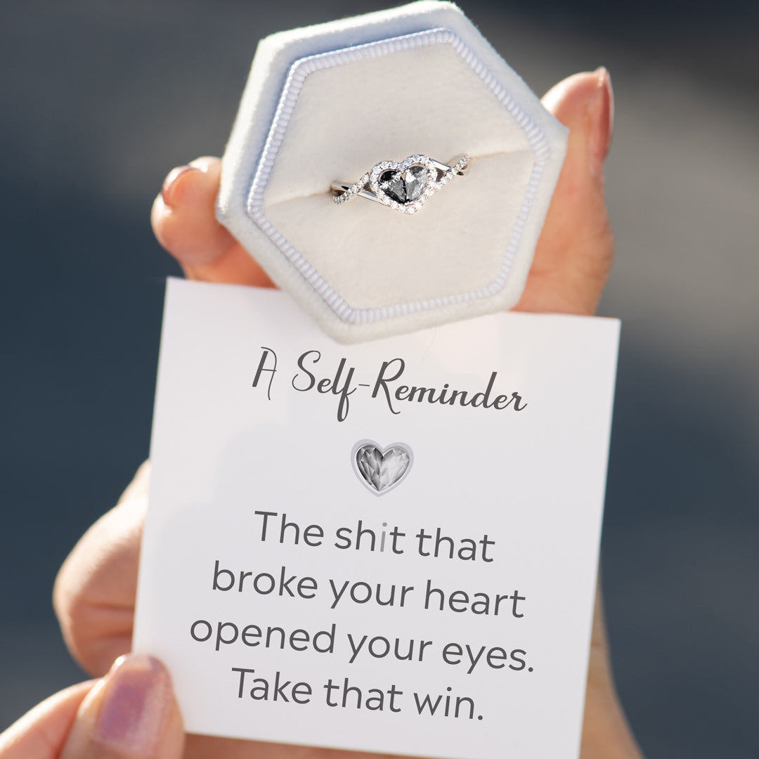 Take That Win Dual Teardrop Heart Ring