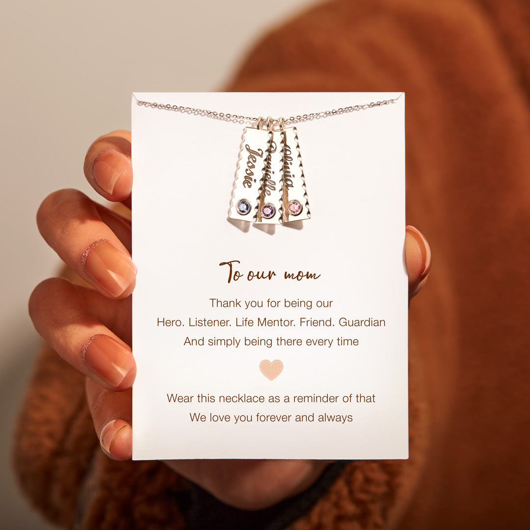 Gifts For Mom-To Our Mom Personalized Bar Necklaces-Mothers Day Gift