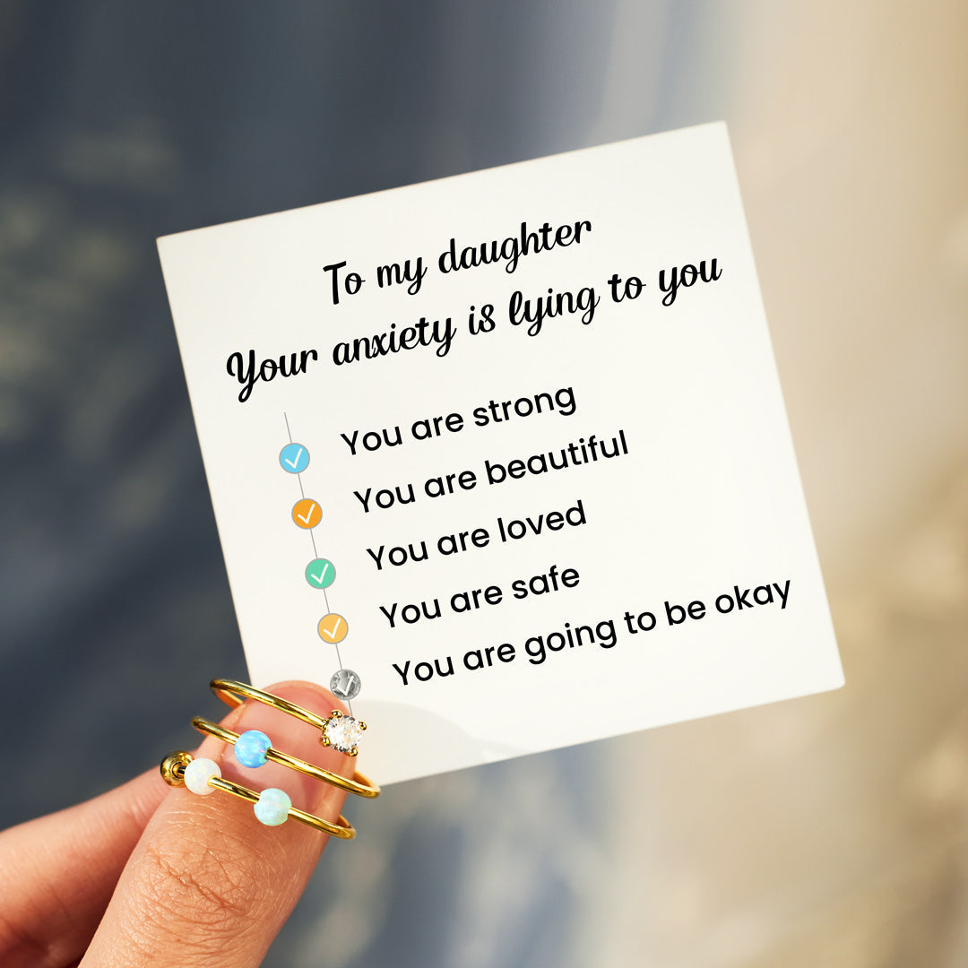 You Are Strong Spinning Opal Fidget Ring