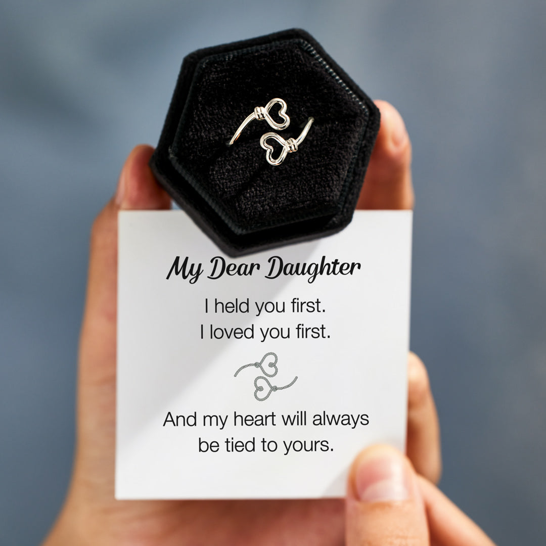 Daughter I Held You Double Heart Ring