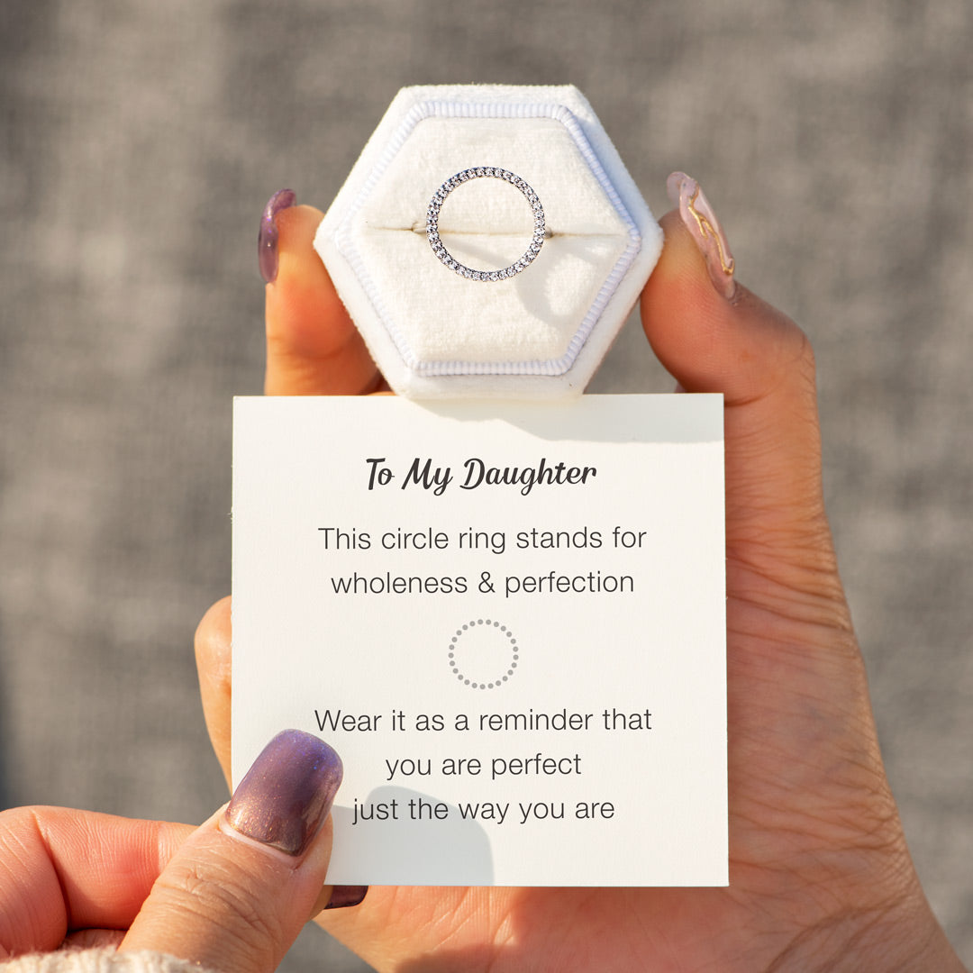 For Daughter Pavé Circle Eternity Ring