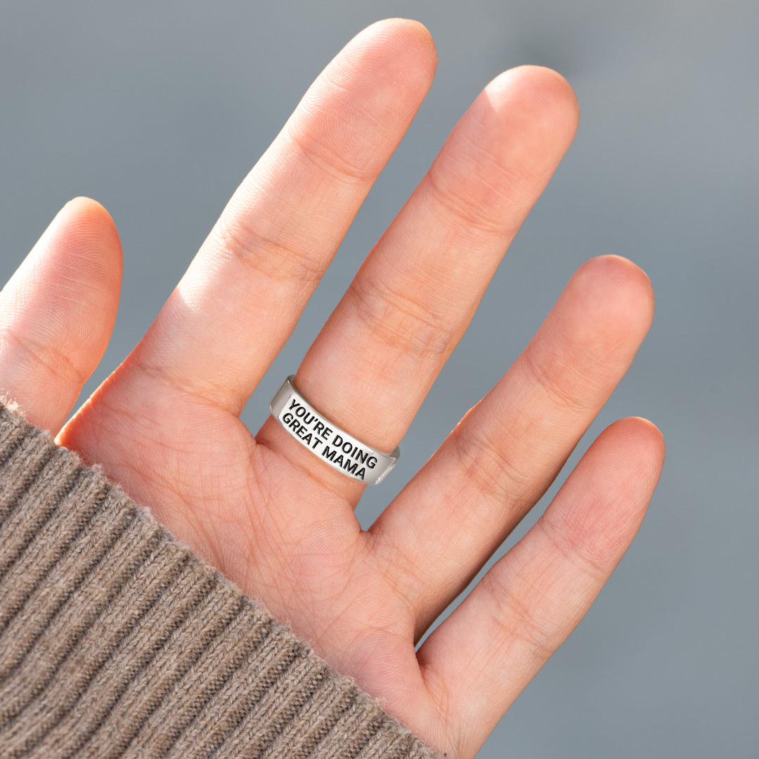 You're Doing Great 1-8 Birthstones Mama Ring