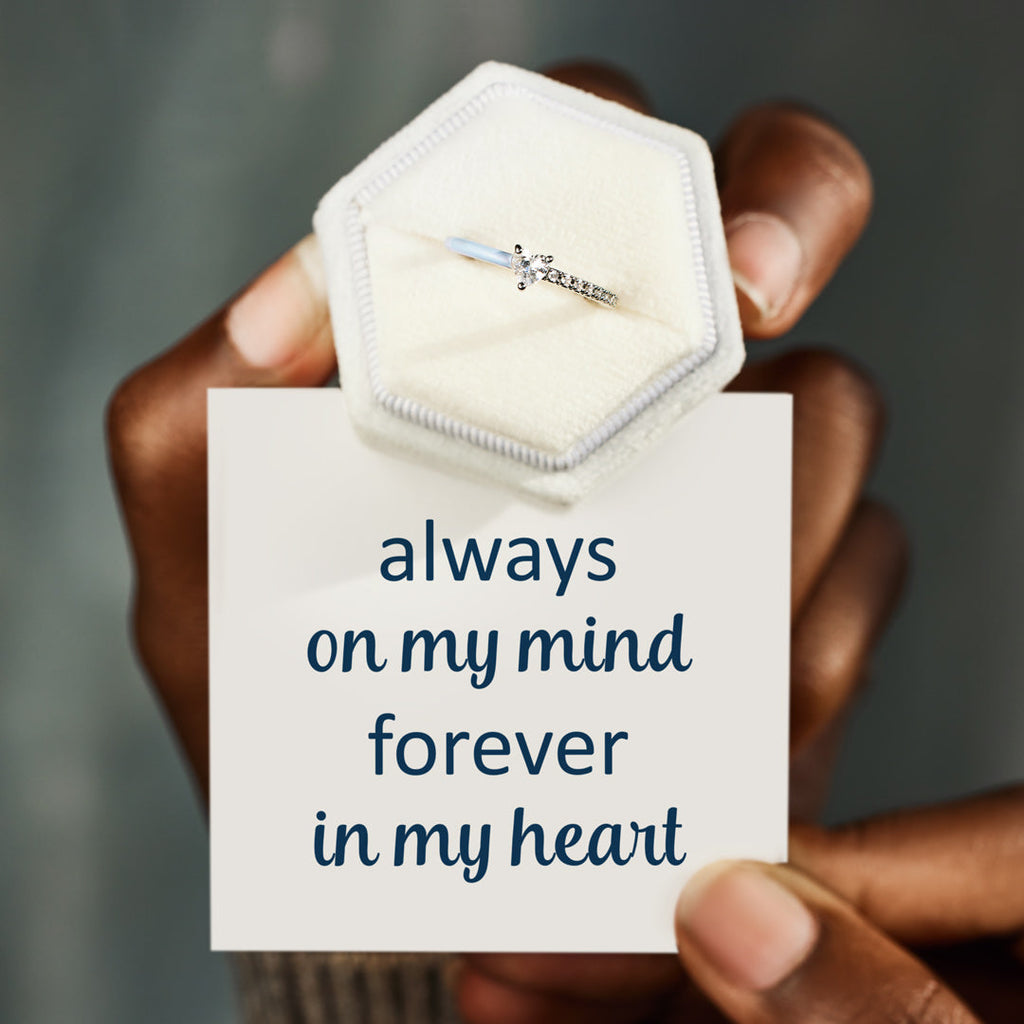 Matching Mother&Daughter Half Enamel Heart-Cut Rings