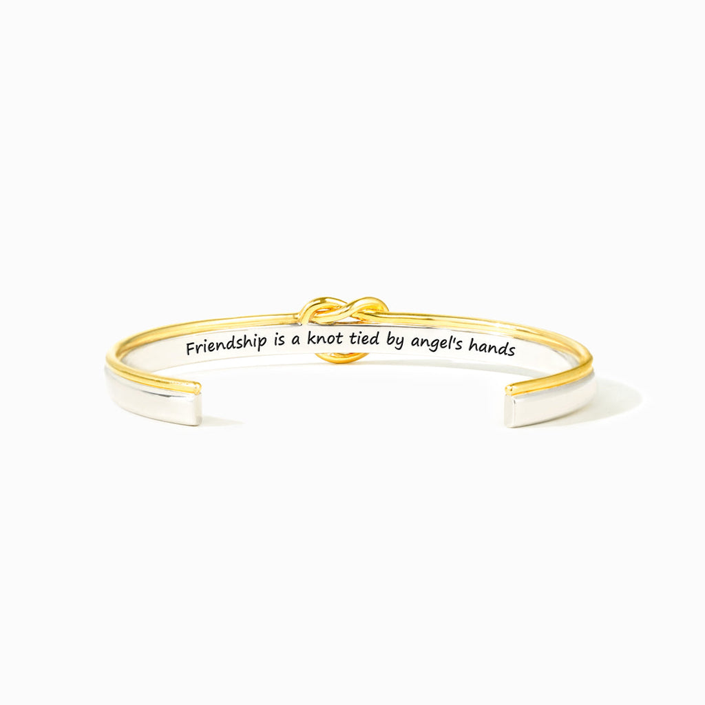 Tied By Angel's Hands Heart Knot Bangle