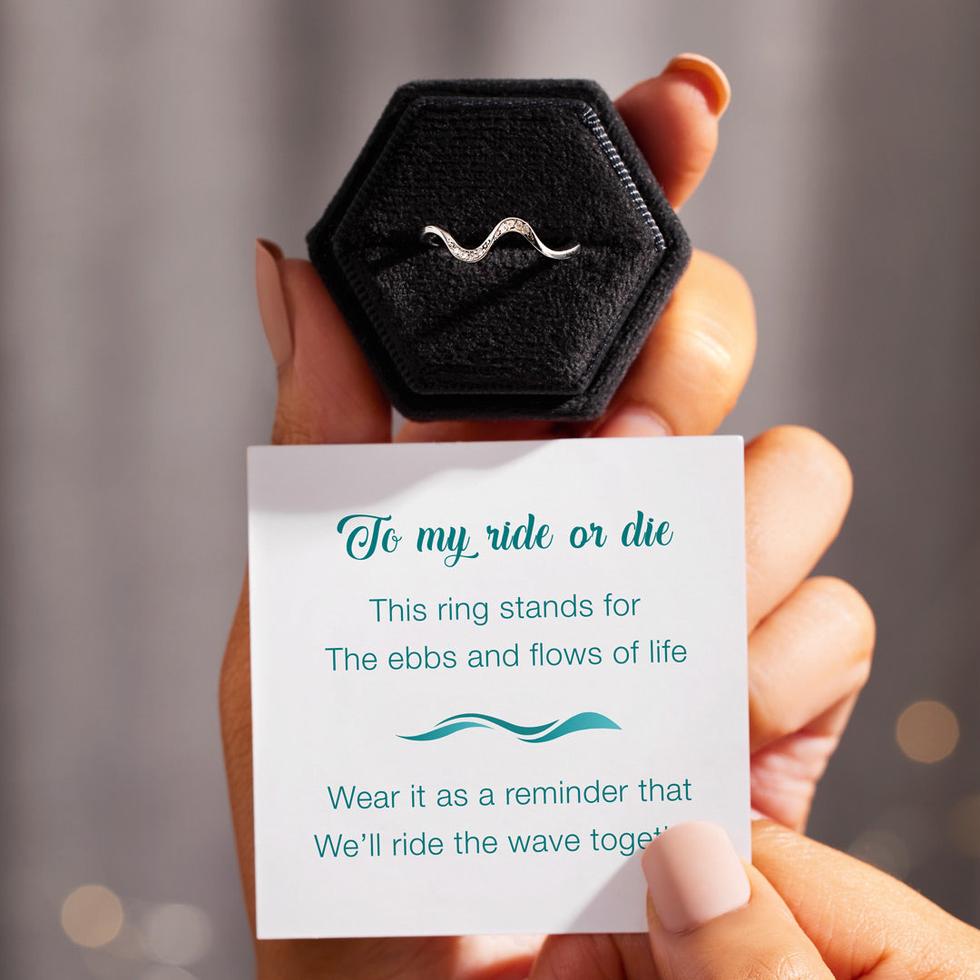 For Friend Ebbs And Flows Minimalist Wave Ring